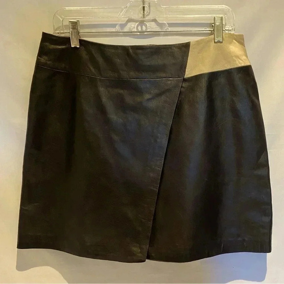 Halogen Black Leather Skirt, size 10 - Picture 1 of 8